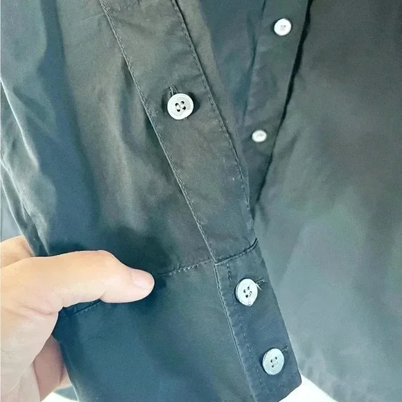 Layfayette 148 New York Black Long‎ Sleeve Roll Tab Shirtdress/Tunic Top Size 16 - Picture 11 of 12